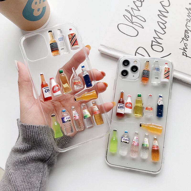 Ốp điện thoại trang trí hình đồ uống 3D nhiều mẫu mã cho iPhone 11 Pro MAX i7 i8 plus XR XS MAX | BigBuy360 - bigbuy360.vn