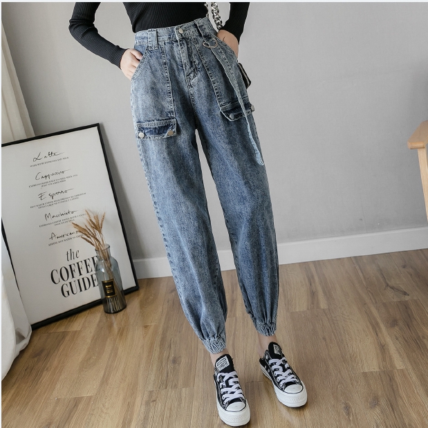 quần jeans nữ lưng cao ống đứng
