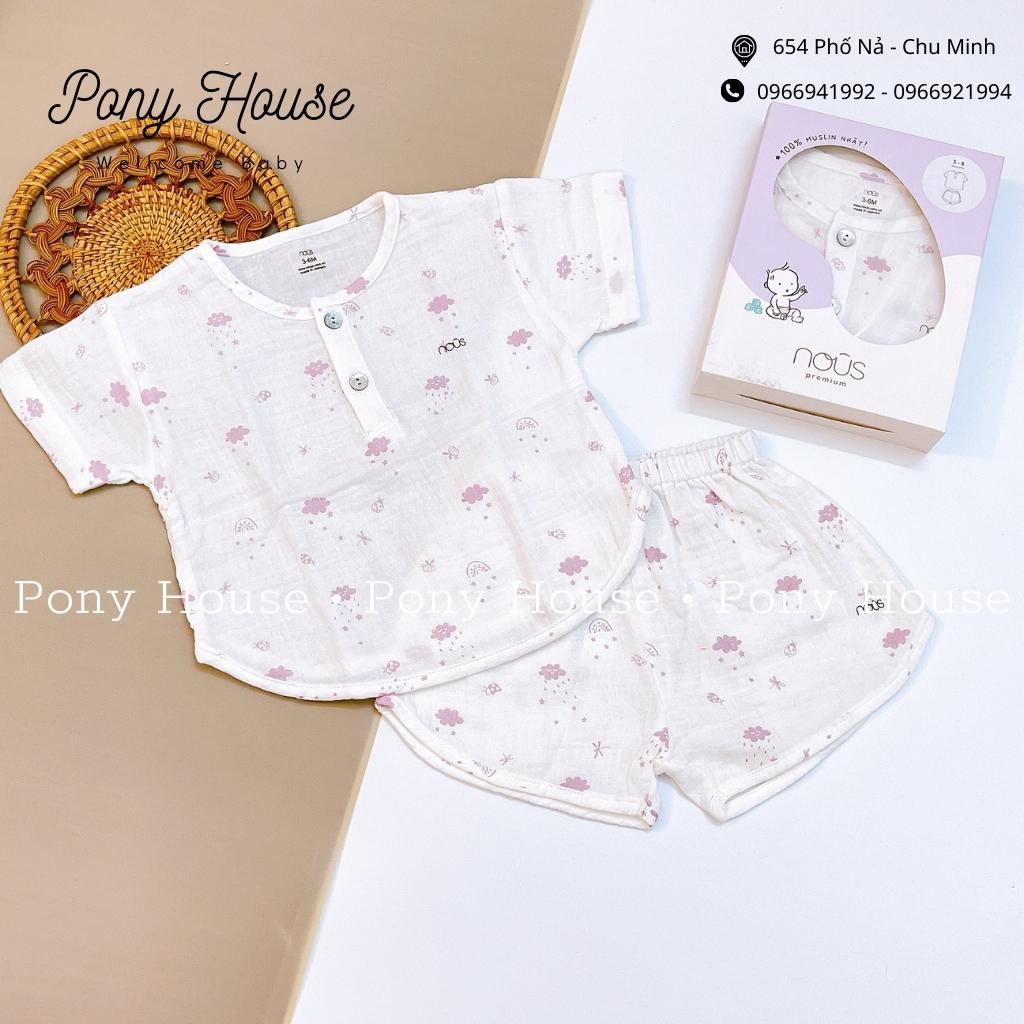 Bộ Cộc Nous Xô Cổ Trụ Siêu Mềm Mát, Thoáng Khí Cho Bé Trai, Bé Gái Size Từ 0-3M đền 6-9M