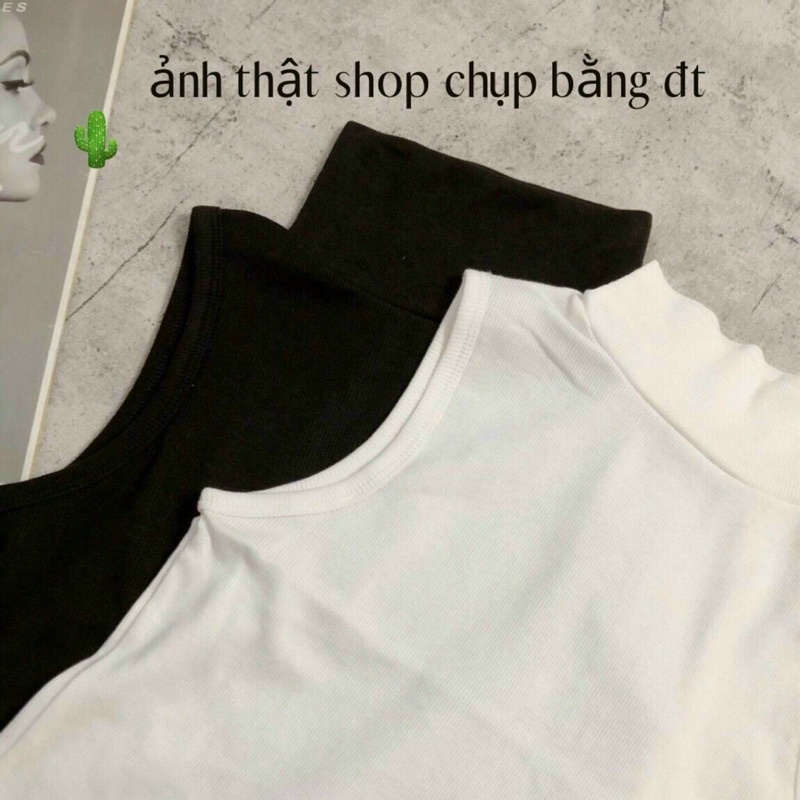 Set áo ba lỗ kiểu và chân váy da rút dây 2 bên