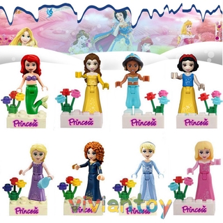 Bộ 8 Mô Hình Lắp Ráp Phong Cách Công Chúa Disney