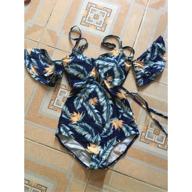 Hình thật-Bikini liền thân tay bèo