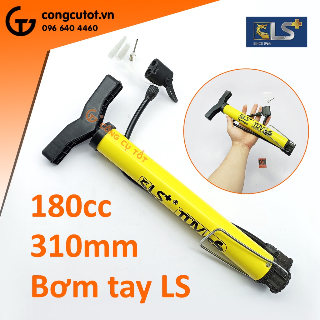 Bơm xe đạp, xe máy bằng tay dung tích 180cc LS+