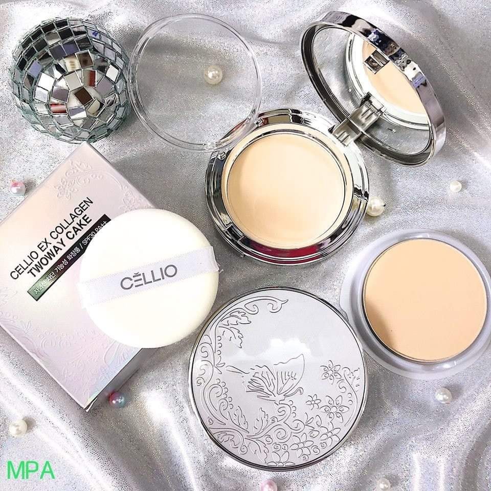 Phấn Phủ Cellio Ex Collagen Twoway Cake SPF 30+ (tặng kèm một lõi phấn bên trong)