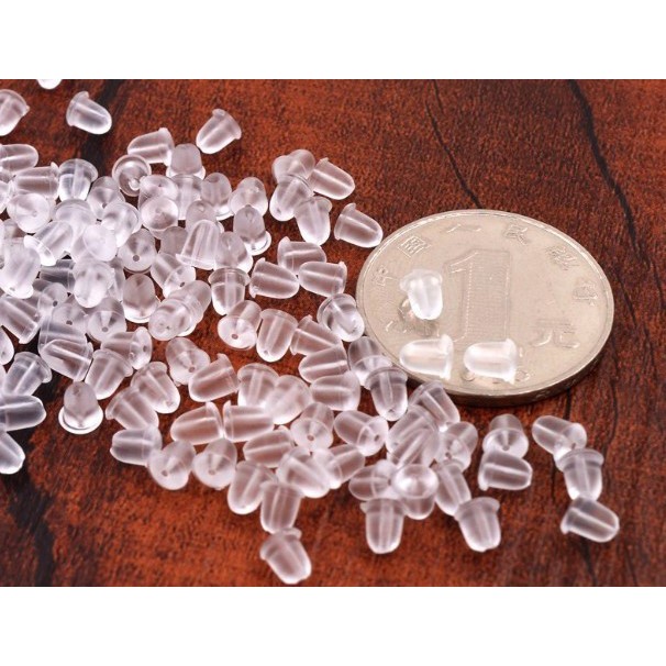 100 Chốt Bông Tai - Nút Nhựa