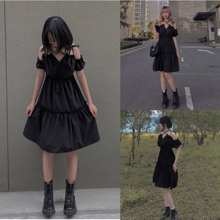 Váy-Đầm hai dây trễ vai ulzzang freesize 🌱