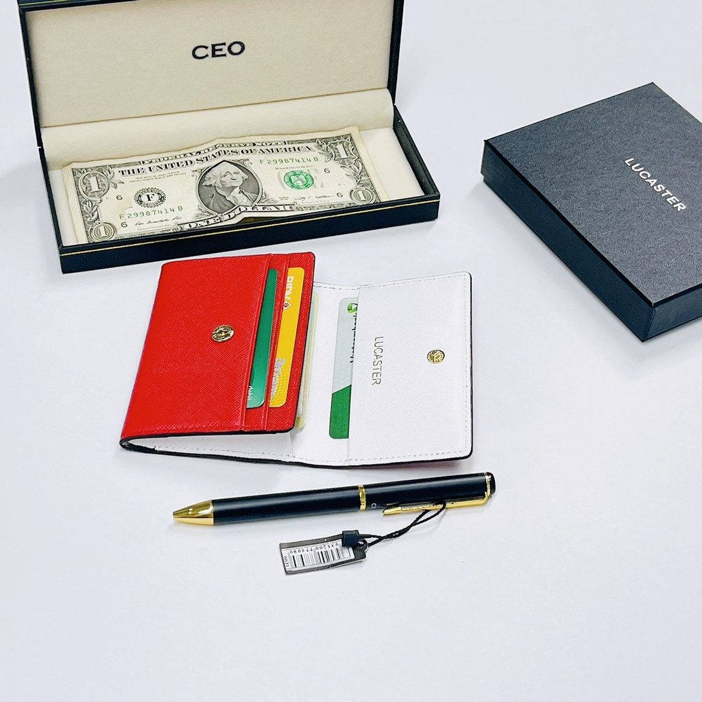 ví nữ phong cách hiện đại trẻ Trung đựng thẻ nhỏ gọn cardholder KATE da safiano nhập khẩu có hộp bh 12thg