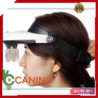 Kính lúp đeo đầu hỗ trợ phóng đại có đèn màu trắng V4 Canino