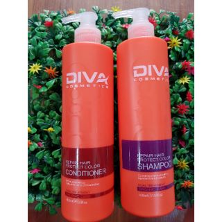 CẶP DẦU GỘI XẢ DIVA PHỤC HỒI MÀU TÓC NHUỘM 400MLX2