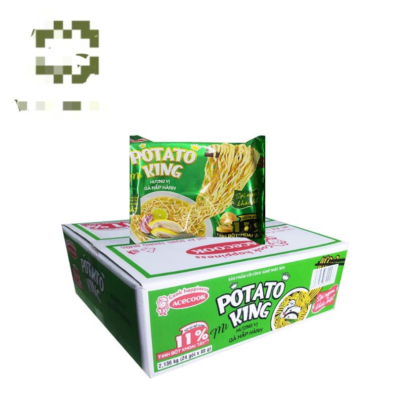 Thùng 24 gói mì khoai tây Acecook Potato King mix 2 vị