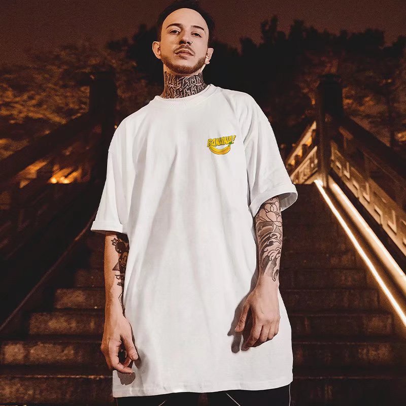 Áo Thun Tay Ngắn Dáng Rộng In Họa Tiết Hoạt Hình Phong Cách Hip Hop Đường Phố Hàn Quốc Thời Trang Mùa Hè Cho Nam M-8XL