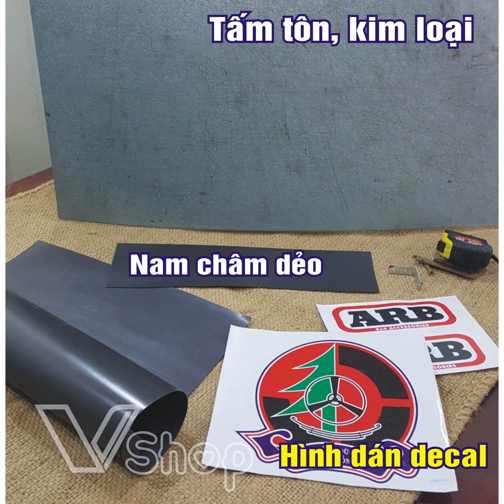 Nam châm dẻo, dạng tấm cuộn, mỏng. khổ 62cm, dày 1mm. dài 50cm