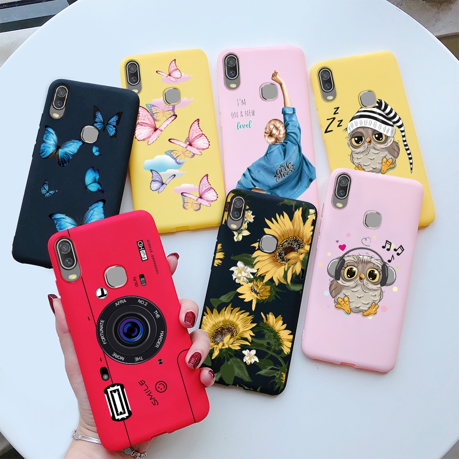 Ốp điện thoại TPU mềm in hình bướm/ hoa hướng dương thời trang cho VIVO Y11 2019 1906 1906_20 VivoY11 2019 Y 11