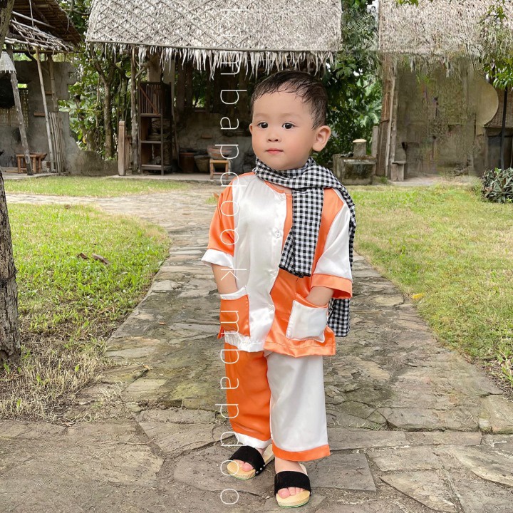 Sét bà ba cho bé  bộ quần áo bà ba chất lụa mềm mại - Sét đồ cho bé mặc đi học, đi lễ chùa, đi chụp hình