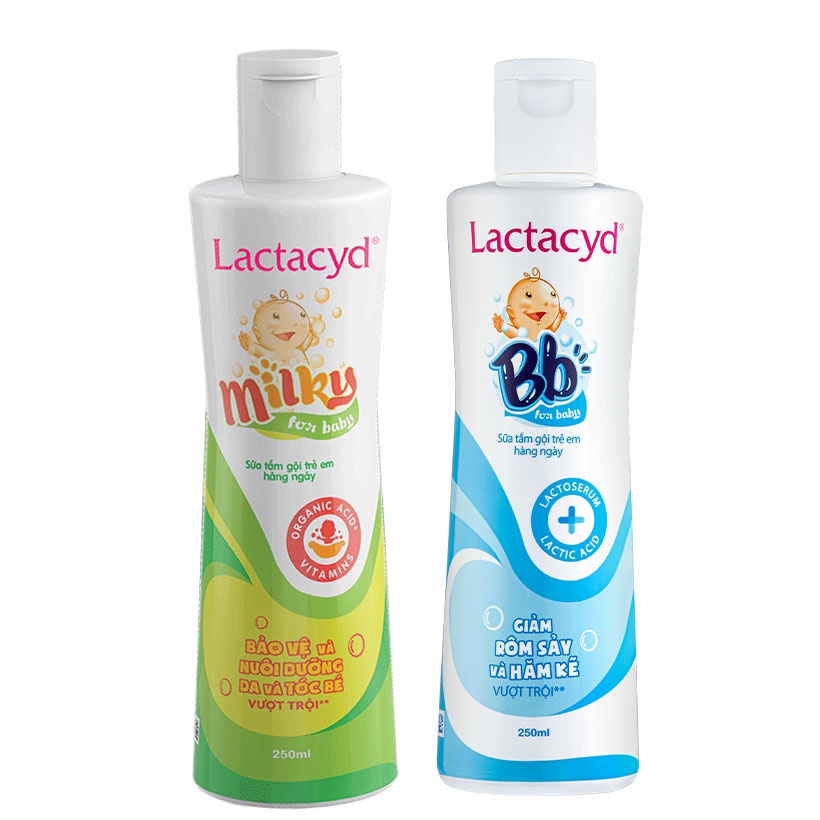 Sữa Tắm Gội Lactacyd Ngừa Rôm Sảy Lactacyd Milky, Lactacyd BB 250Ml / 500Ml