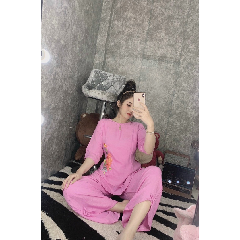 Đồ Lam Đi Chùa # Bộ Lụa 2 lớp# Quần Áo Nữ Cao Cấp