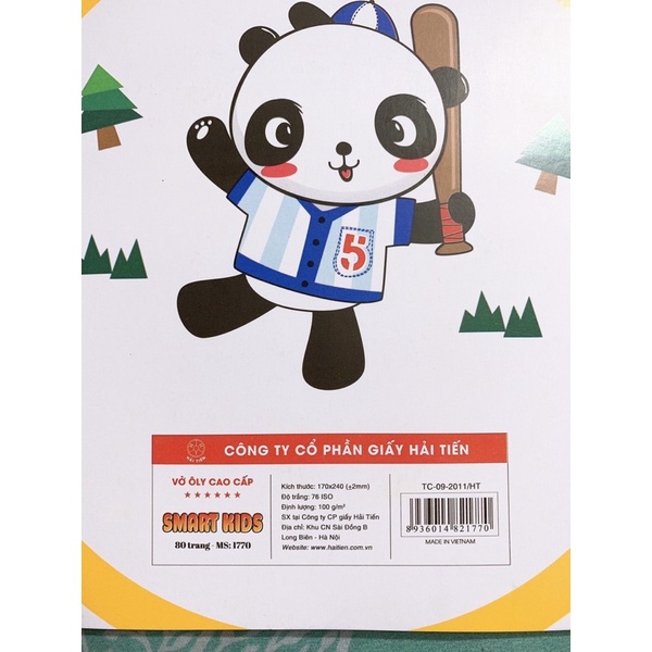 VỞ Ô LY HẢI TIẾN 80 TRANG SMART KIDS.HÀNG CAO CẤP 6 SAO.CHỐNG LOÁ MẮT
