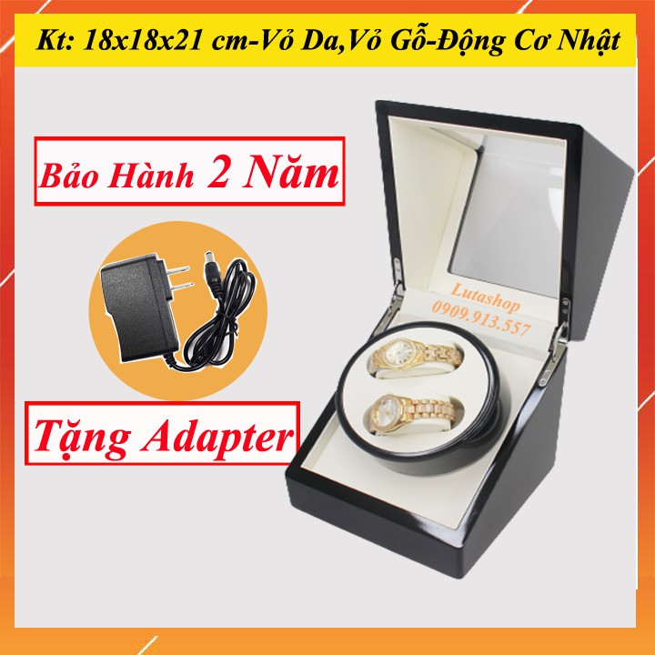 Hộp Đựng Đồng Hồ Cơ Automatic Da 1,2 Xoay 2 Trưng Bày, 2 Xoay Gỗ, Da Pu 17x18x21 cm Giá Rẻ Cao Cấp Chính Hãng