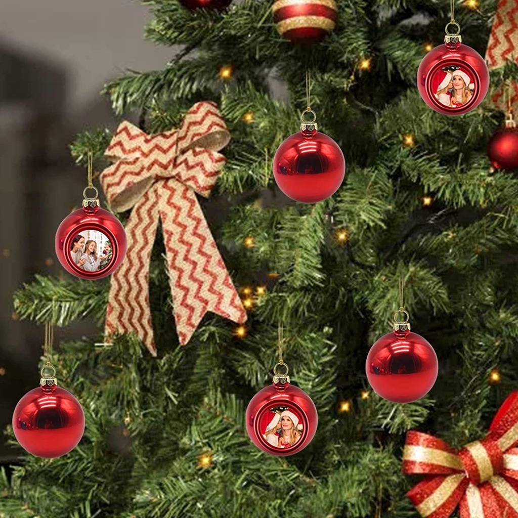 CONOPERY Quả Châu 4 / 6 / 8CM Trang Trí Giáng Sinh Mới Với Vòng Treo Chống Vỡ