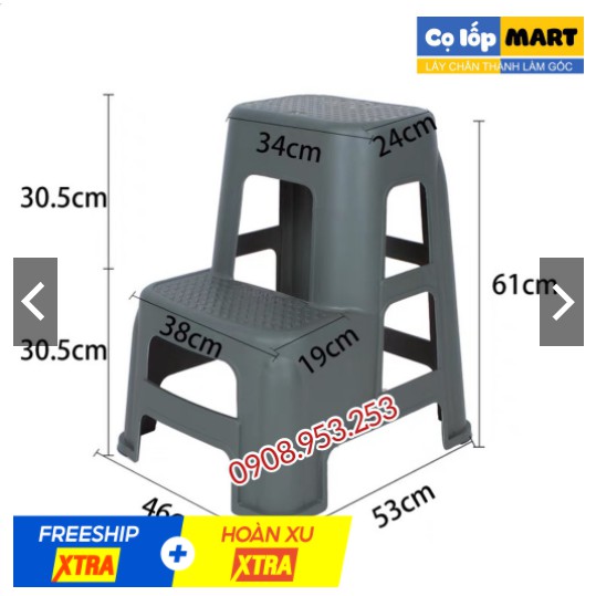 Ghế nhựa chăm sóc xe ôtô 2 bậc 61cm - SIÊU BỀN SIÊU RẺ