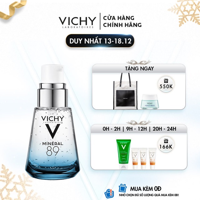 Dưỡng chất giàu khoáng chất Mineral 89 giúp da sáng mịn và căng mượt Vichy Mineral 89 30ml