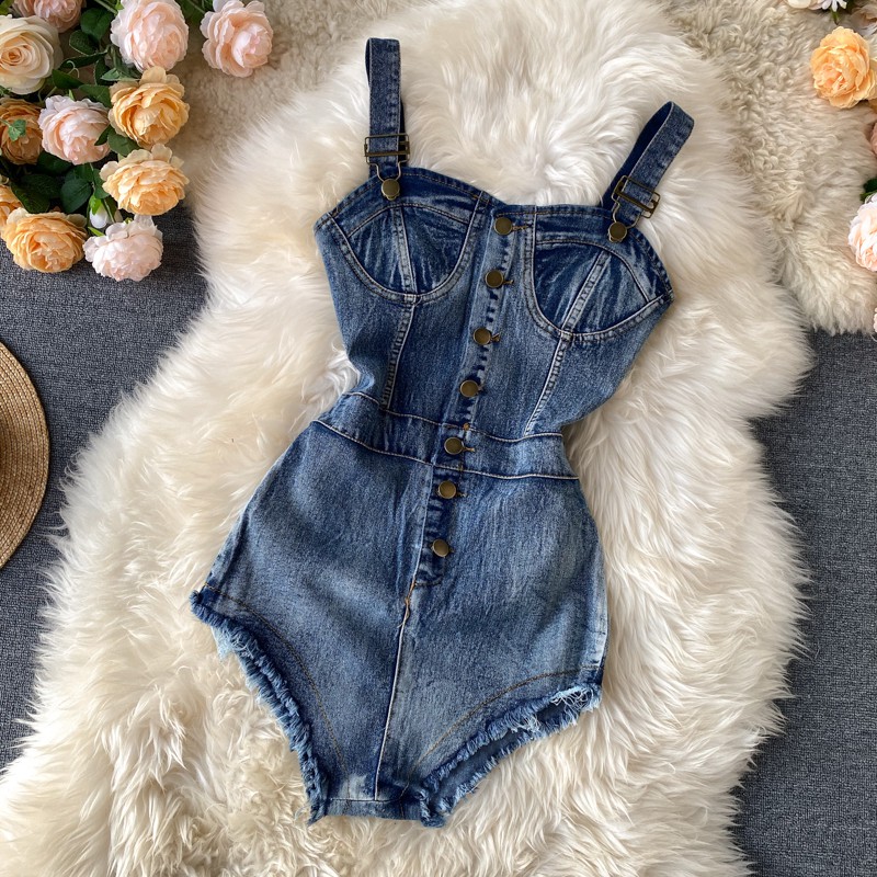Playsuit denim cup ngực sexy | BigBuy360 - bigbuy360.vn