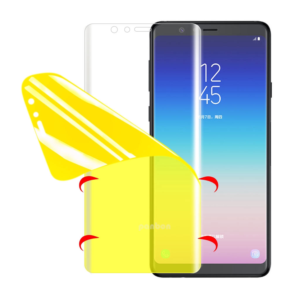 Tấm phim Hydrogel 7D bảo vệ màn hình cho Samsung Galaxy A6 A7 A8 A9 plus a6s a8s a9s A8/9 Star kèm phụ kiện