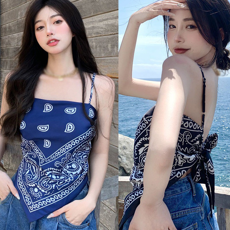 Áo Lửng Hai Dây Hở Lưng Quyến Rũ Dành Cho Nữ Áo Sát