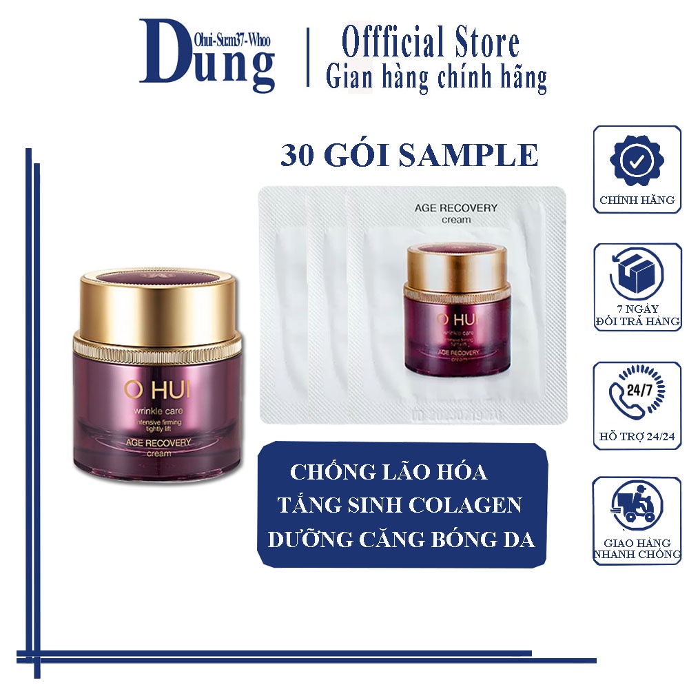Combo 30 Kem Dưỡng Chống Lão Hóa Săn Chắc Làn Da Ohui Age Recovery Cream 1ml x 30