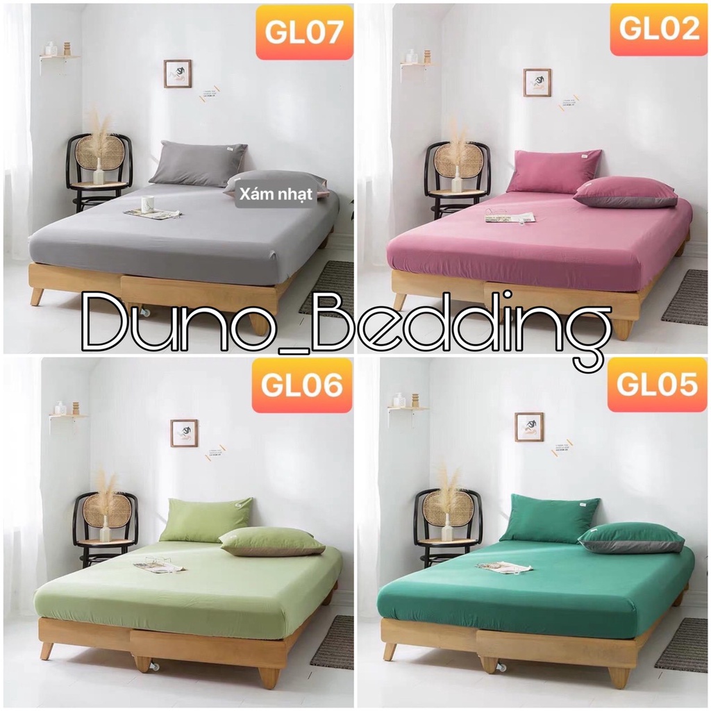 Ga Giường Cotton TC (có 2 vỏ gối) ❤️FREESHIP ❤️(màu10-19)ga  gối cotton Tici đủ kích thước 1m4 1m6 1m8 2m