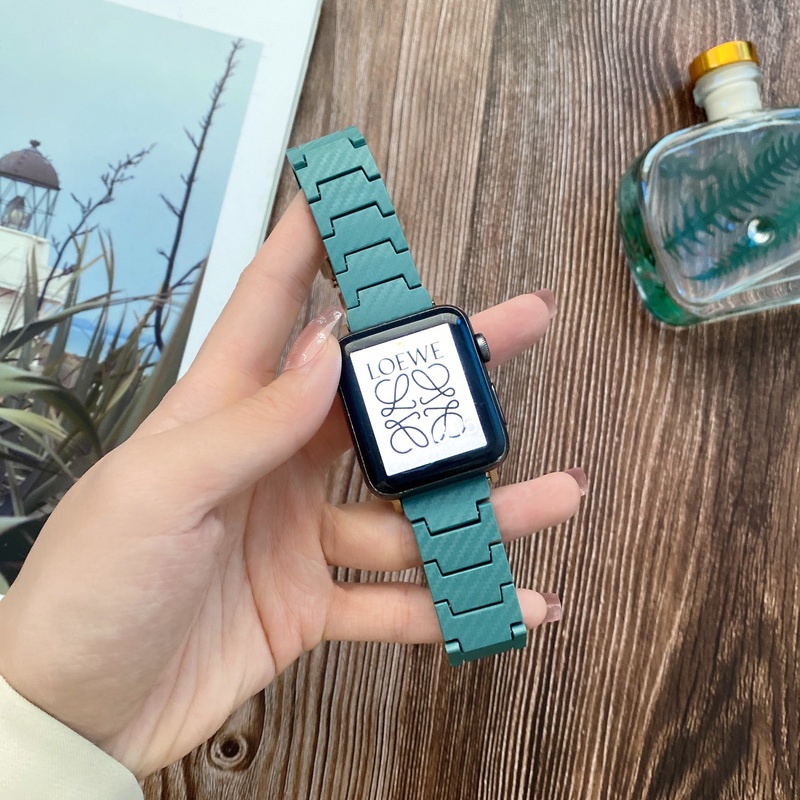 Dây Đeo Họa Tiết Sợi Carbon Nhẹ Cho Đồng Hồ Thông Minh Apple Watch 45mm 44mm 42mm 41mm 40mm 38mm iWatch 7 6 5 4 3 SE
