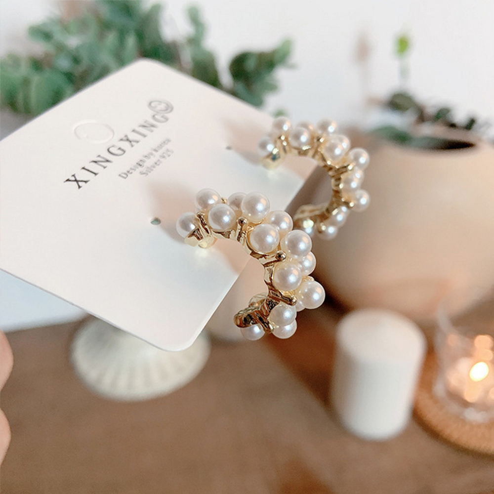 HANDMADE Khuyên Tai Nữ Trang Dáng Tròn Tạo Hình Độc Đáo