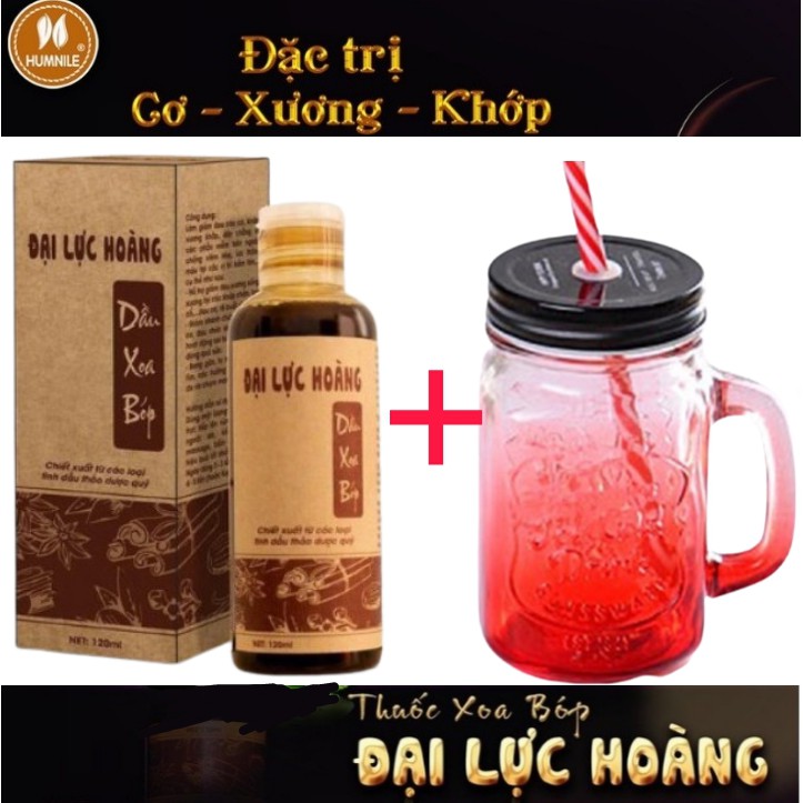 DẦU XOA BÓP ĐẠI LỰC HOÀNG [HÀNG CÓ SẴN] + tặng ly thủy tinh có nắp nhôm