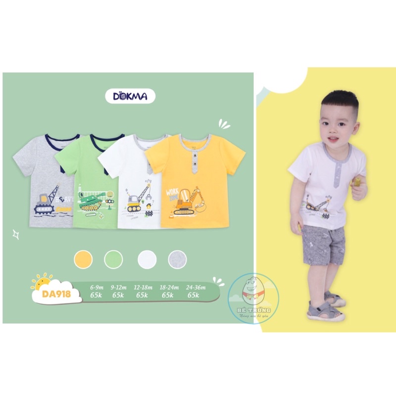 DA918 Áo cộc tay bổ trụ cotton Dokma (9-36M)