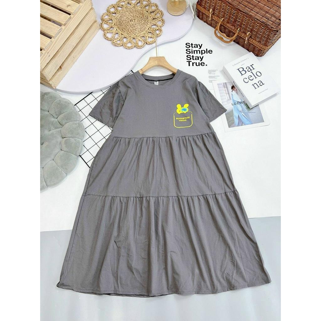 Váy Bầu Đầm Bầu Thun Cotton Thỏ Chất Cotton Mát Phù Hợp Đi Chơi Mặc Ở Nhà