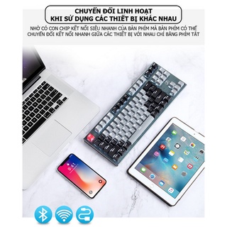 Bàn phím cơ không dây RF912D 87 phím với 3 kiểu kết nối không dây - Home Decor Furniture