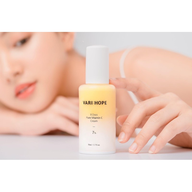 Kem dưỡng trắng da mờ thâm siêu tốc vari hope vari:hope 8 days pure vitamin c 7%
