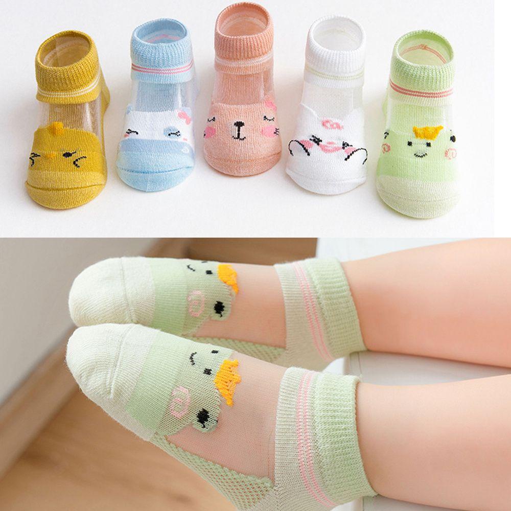 Set 5 Đôi Tất Lưới Siêu Mỏng Thoáng Khí Dễ Thương Cho Bé 0-5 Tuổi