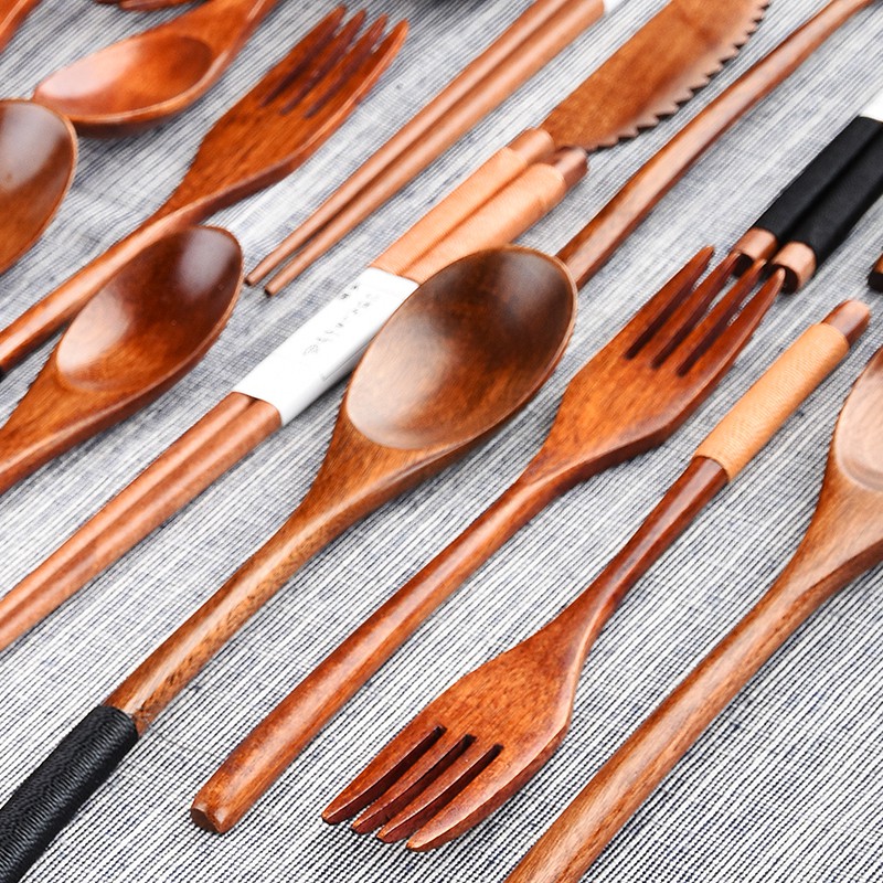 Bộ muỗng nĩa bằng gỗ handmade tiện dụng cho nhà bếp