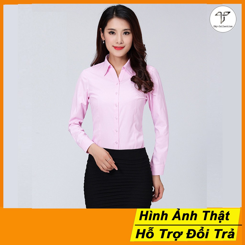 Sơ mi công sở nữ Tây Collection form cũ các màu trắng,xanh, hồng ,vàng