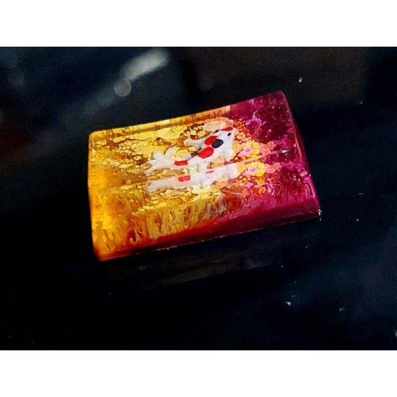 Keycap artisan cá koi 1.75u (phím caplock) trang trí bàn phím cơ gaming