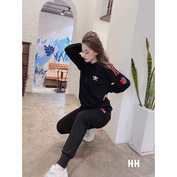 bộ umi nữ d.a.s phối sọc màu có mũ