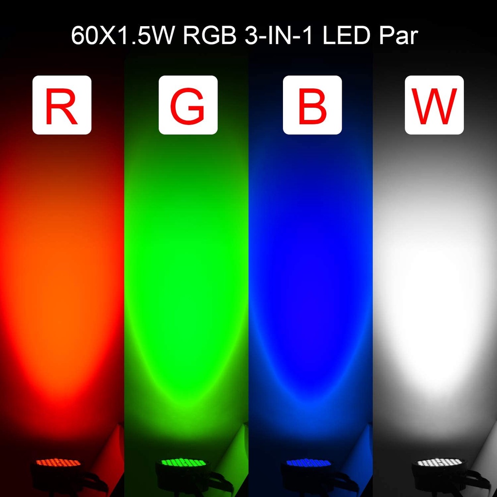 Đèn LED DJ Par 60 Bóng RGB 95W Tạo Hiệu Ứng Ánh Sáng Nhấp Nháy Nhấp Nháy Trang Trí Sân Khấu / Tiệc / Nhà Thờ / Sinh Nhật / Sự Kiện Điện Thoại Di Động DJ