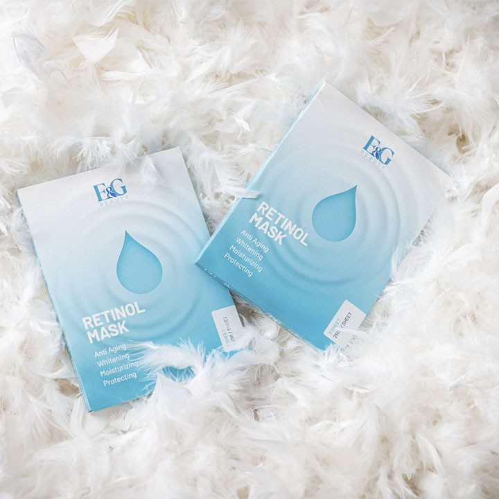 Mặt Nạ Retinol Mask E&amp;G Beauty Hàn Quốc Chính Hãng, Mask Retinol EG Cấp Ẩm Dưỡng Trắng Da Hộp 3 Miếng