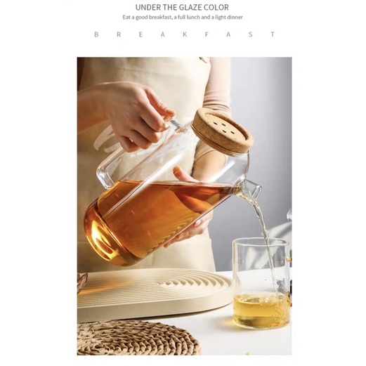 Bình detox, ấm trà thủy tinh cao cấp.Bình thuỷ tinh nắp nghiêng