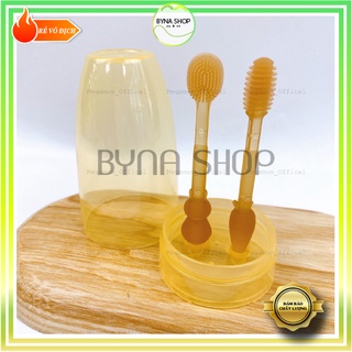Bộ bàn chải đánh răng + rơ lưỡi Silicon cho bé từ 0 đến 18 tháng tuổi