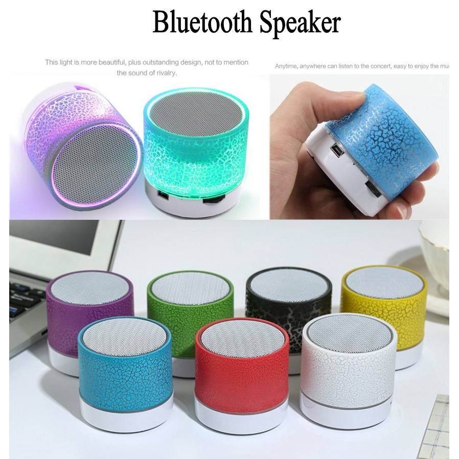 【P&amp;T】(Loa di động)Luminous Lights Rechargeable Wireless Bluetooth Speaker Portable Mini Super Bass Audio Speaker