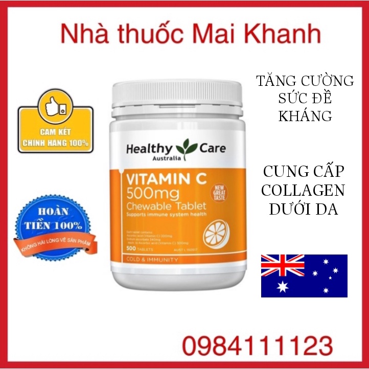 VITAMIN C 500 viên - viên nhai: Tăng sức đề kháng và luôn tươi trẻ