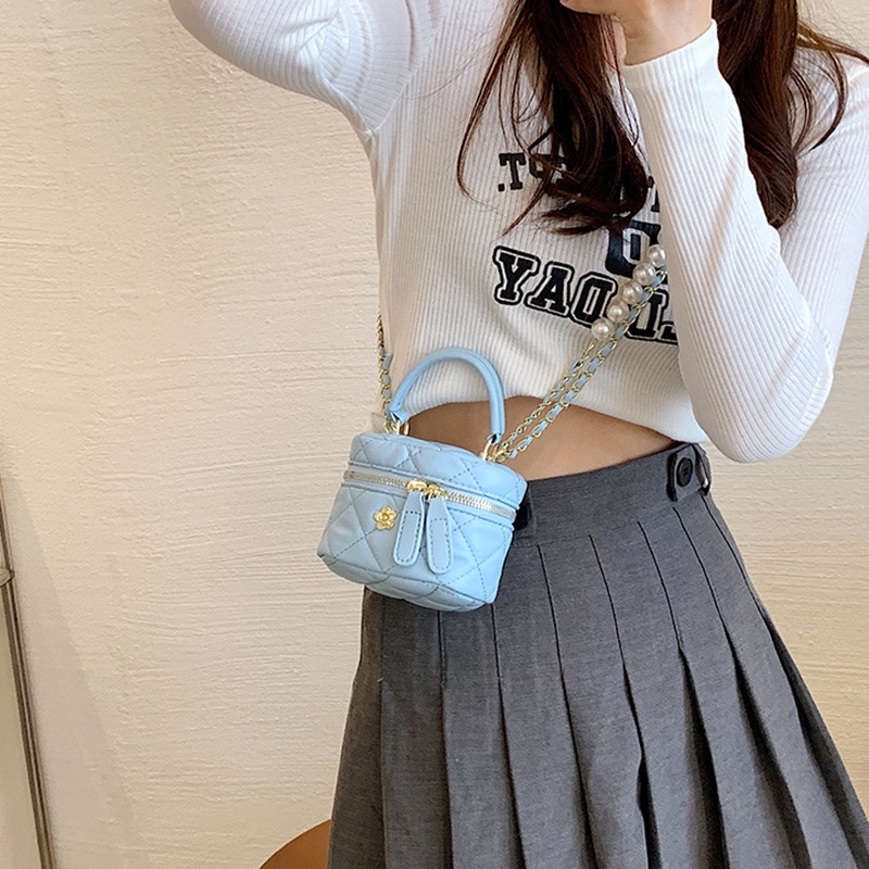 Túi đeo chéo IELGY xỏ hạt ngọc trai giả kích thước nhỏ xinh xắn thời trang cho nữ