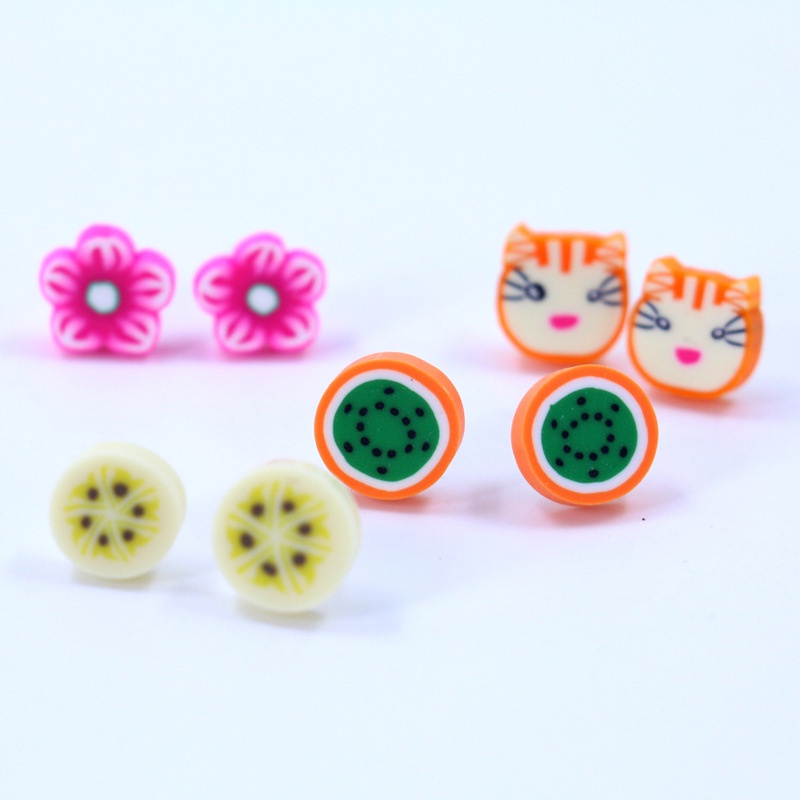 Set 36 Khuyên Tai Tạo Hình Đồ Gốm Thời Trang Cho Nữ